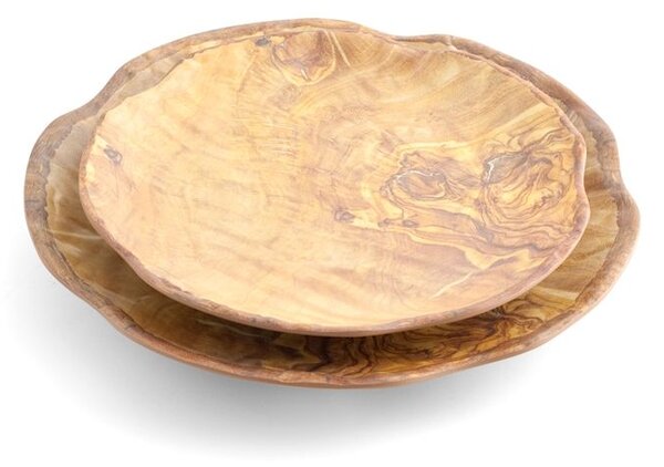 Set 6 piatti tondi Decoro Legno in melamina cm 25,5