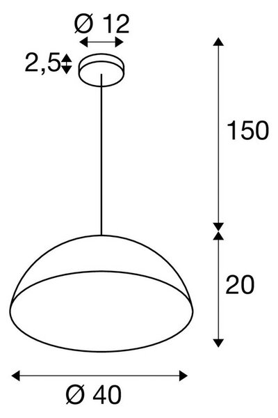 SLV Lampada a sospensione Forchini M, dimmerabile, Nero, Soggiorno / Sala da pranzo, Metallo, Moderno, Lampada a sospensione