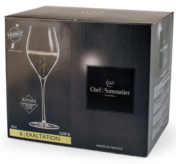 Set 6 calici Exaltation in vetro sonoro superiore trasparente cl 35