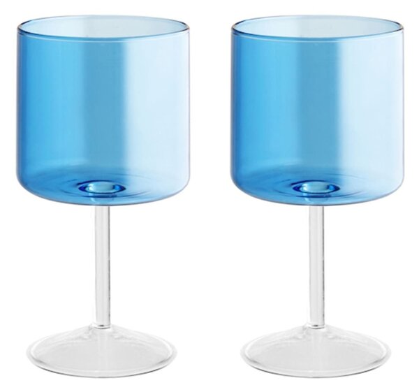 Confezione 2 calici Daylight in vetro borosilicato azzurri cl 23