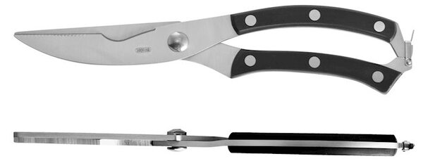 Trinciapollo Black&Steel in acciaio inox manico nero