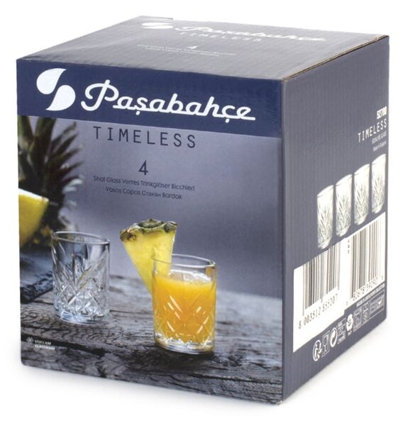 Set 4 bicchieri shot liquore Timeless in vetro cl 6