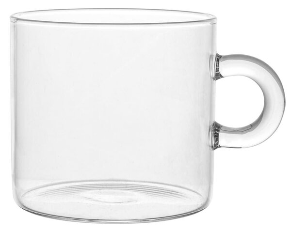 Confezione 6 tazze colazione Nuvola in vetro borosilicato trasparente cc 450