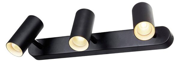 SLV Faretto da soffitto LED Noblo, 2.700 K, nero, lunghezza 40 cm dimmerabile, Nero, Soggiorno / Sala da pranzo, Alluminio, Moderno