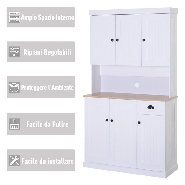 Mobile Dispensa da Cucina 101x39x180 cm Bianco e Rovere