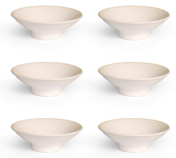 Set 6 coppette Montblanc in stoneware bianco cm 13