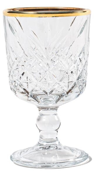 Set 6 calici liquore Timeless Golden Touch in vetro trasparente lavorato con bordo oro cl 6