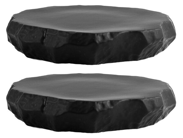 Set 2 alzate roccia Skin in porcellana nera cm 23