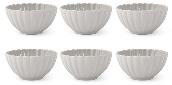 Set 6 coppette Lotus in stoneware grigio cm 14