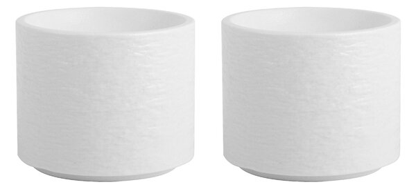 Set 2 alzate Skin in porcellana bianca cm 15x7,5h