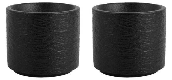 Set 2 alzate Skin in porcellana nera cm 15x7,5h