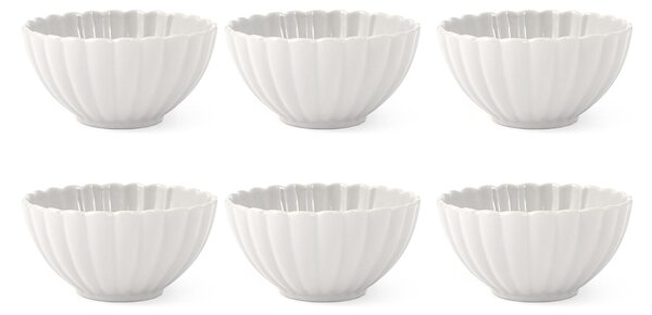 Set 6 coppette Lotus in stoneware bianco cm 14