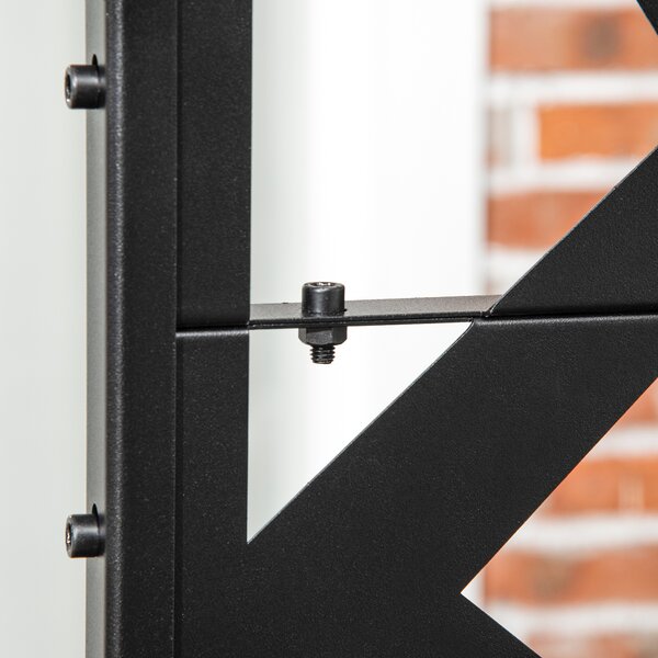 Outsunny Pannello schermo balcone decorativo esterno con motivo geometrico forato in acciaio 122 x 45 x 198 cm nero