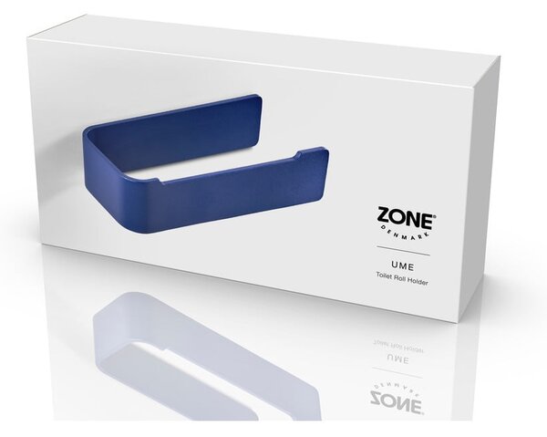 Porta carta igienica da parete blu in metallo Ume – Zone