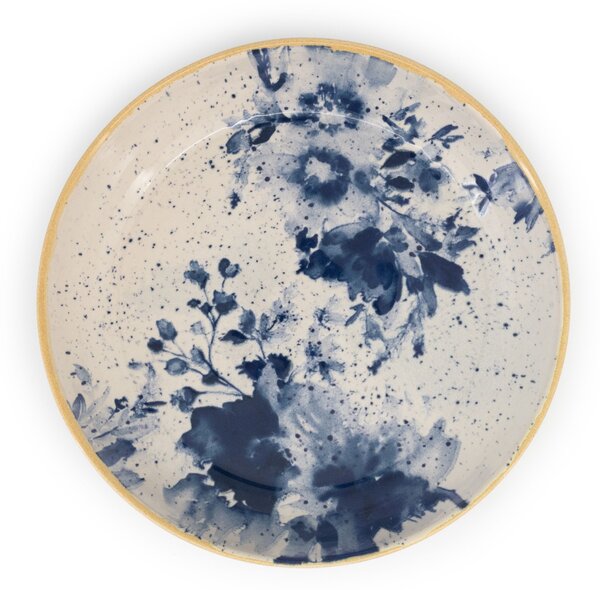 Insalatiera Indigo in stoneware beige blu cm 16