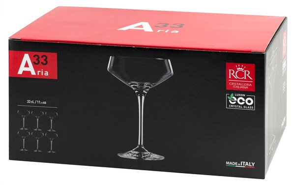 Confezione 6 calici champagne Aria in vetro sonoro cl 33