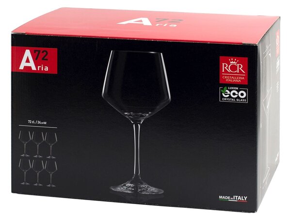 Confezione 6 calici burgundy Aria in vetro sonoro cl 33