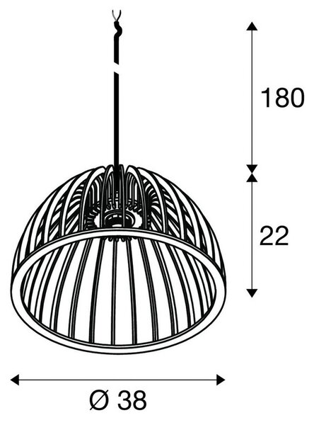 SLV Lampada a sospensione Wud, dimmerabile, Legno chiaro, Soggiorno / Sala da pranzo, Legno, Lampada a sospensione