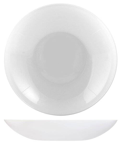 Confezione 12 piatti fondi Premiere in vetro opale bianco cm 26