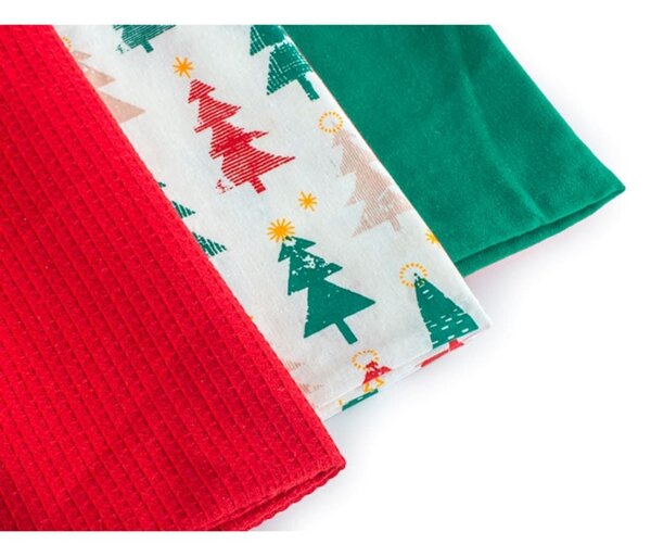 Cestino 3 strofinacci Forest in 50% cotone riciclato e 50% poliestere cm 50x70