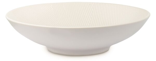 Set 6 piatti fondi Comb in stoneware bianco cm 19