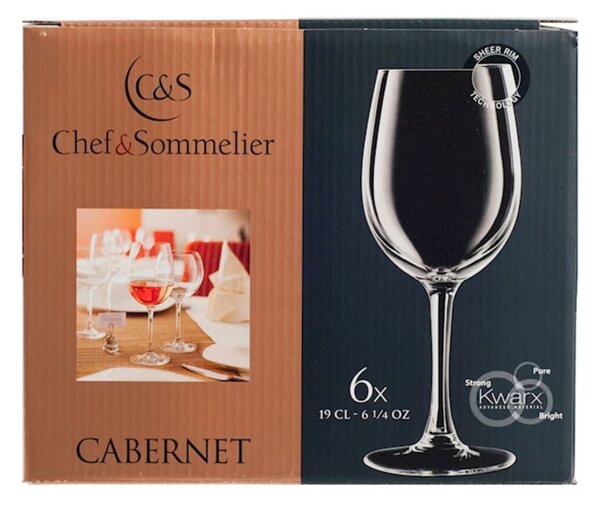 Confezione 6 calici tulipe Cabernet in vetro cl 19