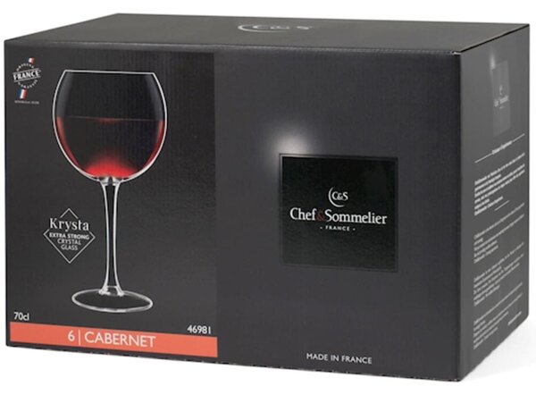 Confezione 6 calici ballon Cabernet in vetro cl 70