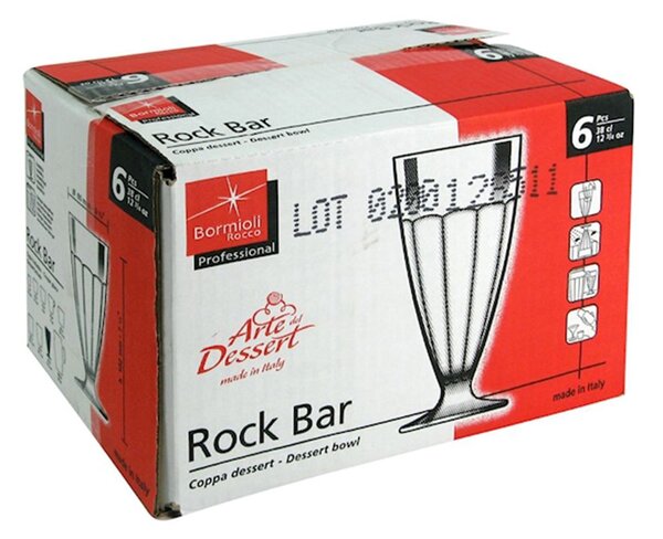Confezione 6 coppette dessert Rockbar in vetro trasparente cl 38