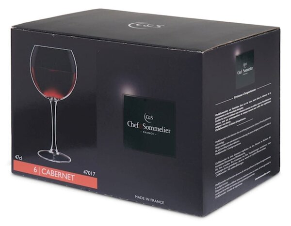 Confezione 6 calici ballon Cabernet in vetro trasparente cl 47