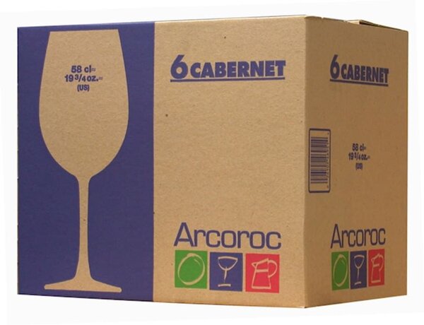 Confezione 6 calici tulipe Cabernet in vetro cl 58