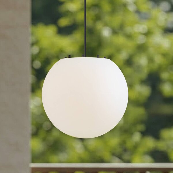 Lindby Lampada a sospensione da esterno Alea, bianco, plastica, Ø 38 cm Alea Lindby, dimmerabile, Bianco / Opale, Plastica, Moderno