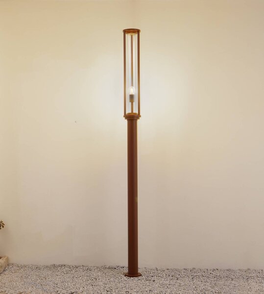 Lucande lampada da esterno Alivaro, color ruggine, 220 cm, E27, IP65 Alivaro Lucande, dimmerabile, Marrone / Ruggine, Alluminio, Moderno