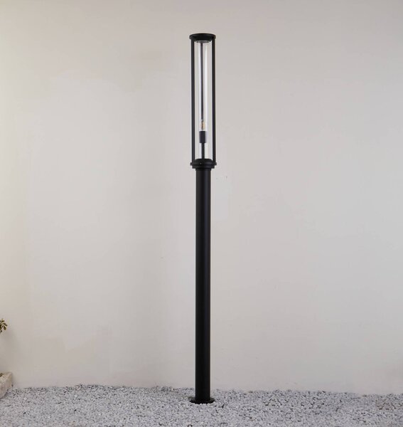Lucande lampada da esterno Alivaro, nero, 220 cm, E27, IP65 Alivaro Lucande, dimmerabile, Nero, Alluminio, Moderno