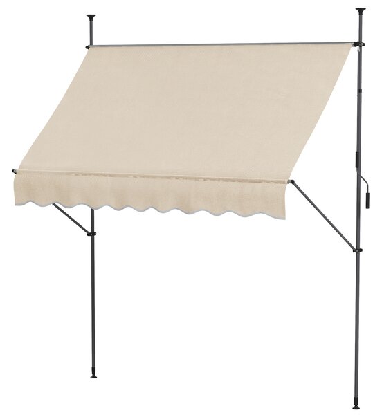 Outsunny Tendalino autoportante manuale retrattile 2,5L x 1,2l x 2,1-3H m inclinazione regolabile metallo alluminio poliestere sabbia
