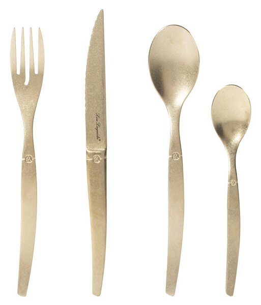 Servizio 16 posate Jet in acciaio inox con trattamento in PVD Champagne