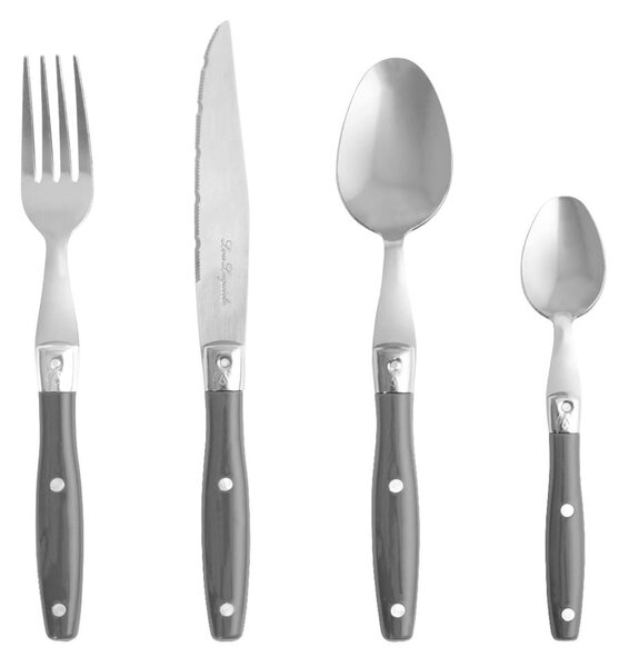 Servizio 24 posate Comptoir in acciaio inox manico in plastica colore grigio