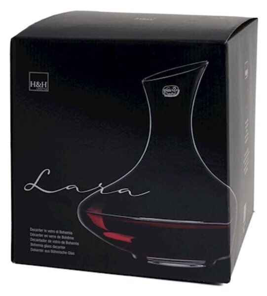 Decanter Lara in vetro cristallino con taglio diagonale Lt 1,2