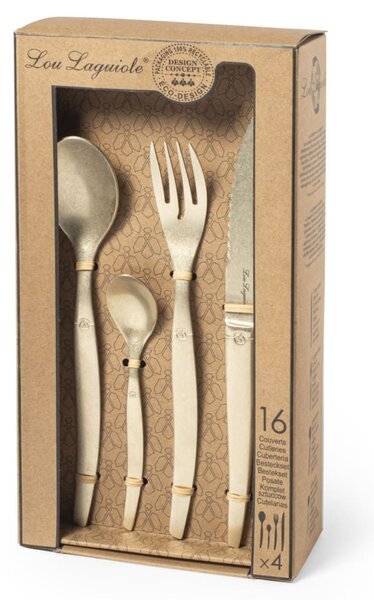 Servizio 16 posate Jet in acciaio inox con trattamento in PVD Champagne