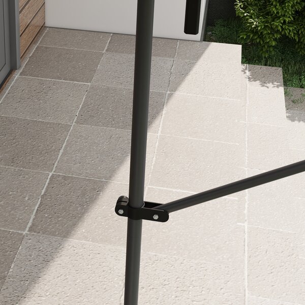 Outsunny Tendalino autoportante manuale retrattile 2,5 x 1,2 x 2,1-3 m inclinazione regolabile metallo alluminio poliestere grigio scuro