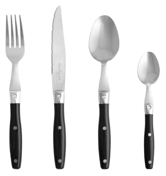Servizio 24 posate Comptoir in acciaio inox manico in plastica colore nero