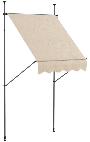 Outsunny Tendalino autoportante manuale retrattile 1,5L x 1,2l x 2,1-3H m inclinazione regolabile in metallo alluminio poliestere sabbia