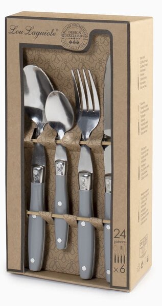 Servizio 24 posate Comptoir in acciaio inox manico in plastica colore grigio