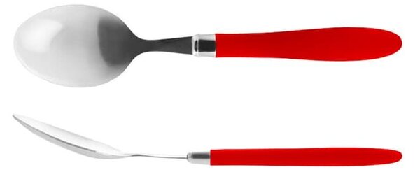 Servizio posate 16 pezzi Reglisse in acciaio con manico in plastica rosso