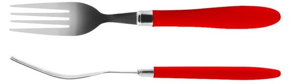 Servizio posate 16 pezzi Reglisse in acciaio con manico in plastica rosso