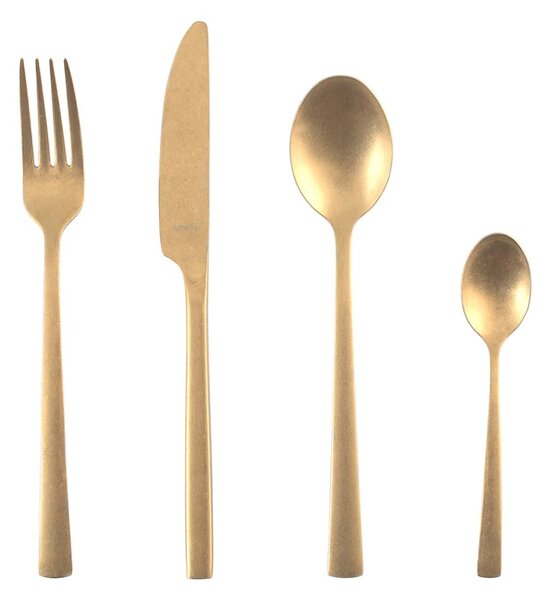Servizio 16 posate Manille in acciaio inox con trattamento in PVD Gold
