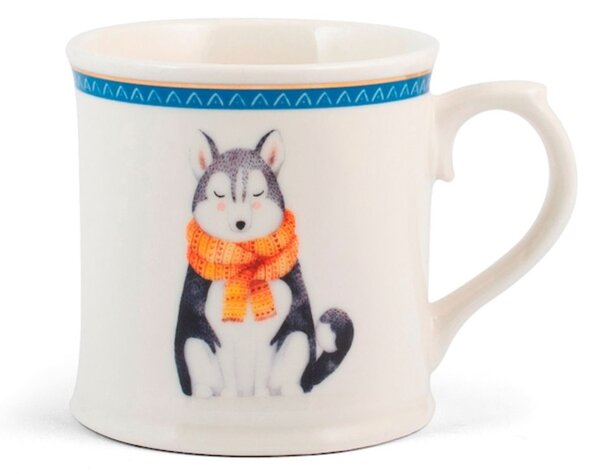 Confezione 6 mug Winter Animal in new bone china decori assortiti cc 350