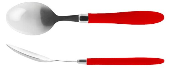 Servizio posate 16 pezzi Reglisse in acciaio con manico in plastica rosso