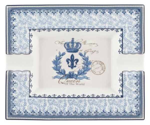 Posacenere Blue Dream in porcellana decorato cm19x16