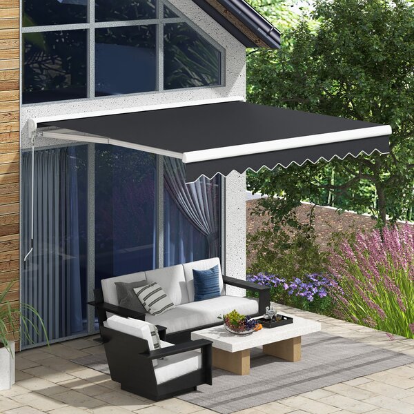 Outsunny Store banne elettrico e manuale retrattile dim. 295L x 250l m telecomando incluso alluminio Poliestere Alta densità, grigio