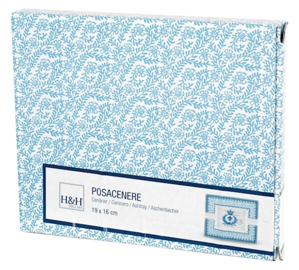 Posacenere Blue Dream in porcellana decorato cm19x16